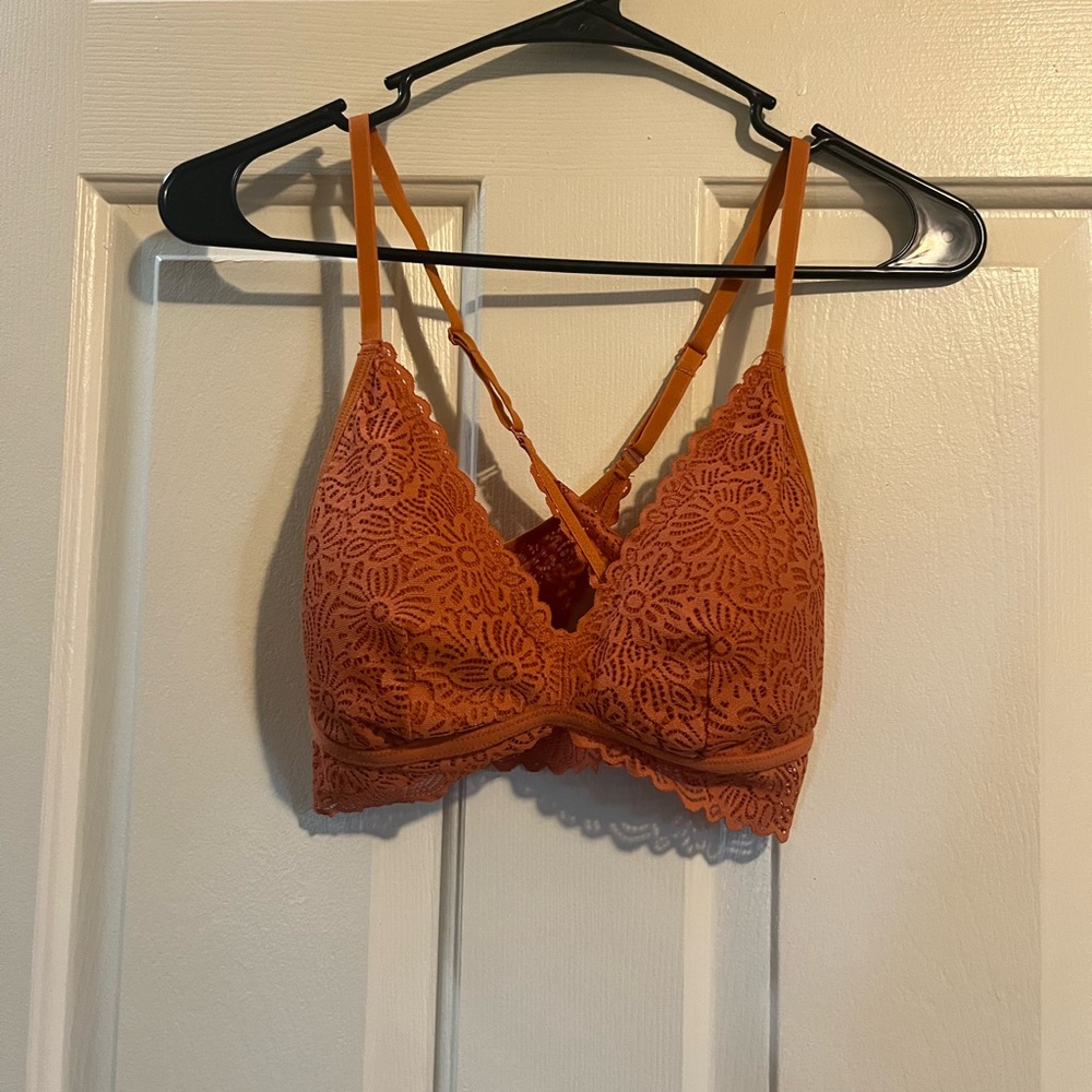 Auden Floral Lace Bralette in Orange